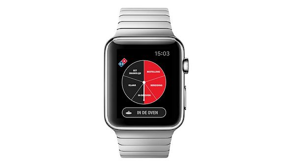 Pizzabestelling volgen via de Apple Watch