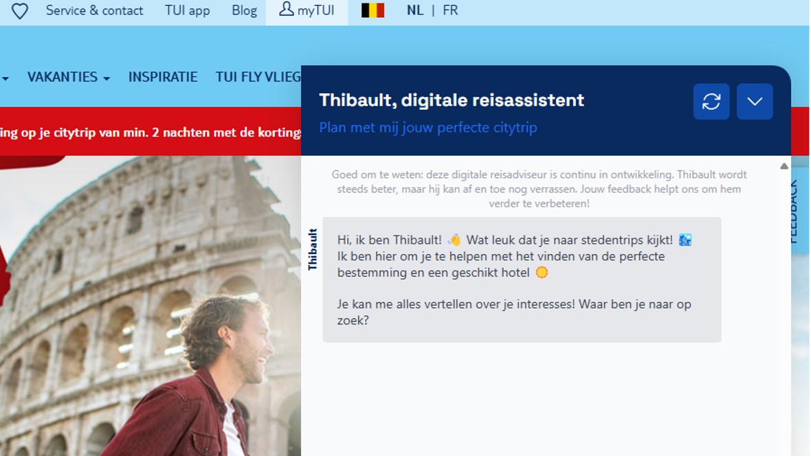 Thibault is de eerste digitale reisagent in België