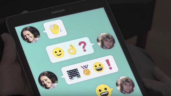 Chat-app Samsung zet tekst om in emoji's